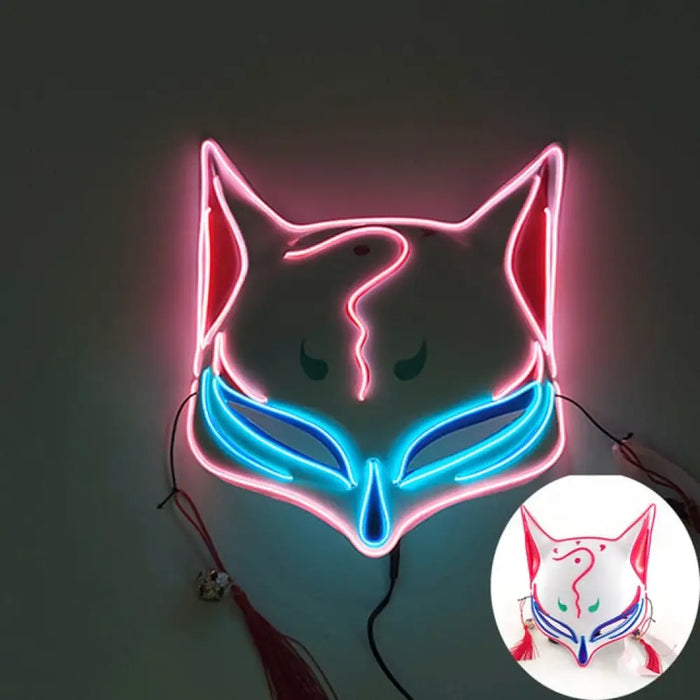 Japanese Anime Demon Slayer Mask Cold Light Glowing Cosplay