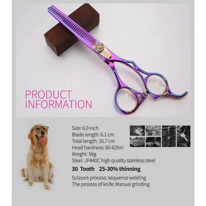 Japanese High-end 6.0 Inch Purple Pet Grooming Thinning