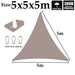 Khaki Polyester Waterproof Sun Shade Sail Balcony Garden