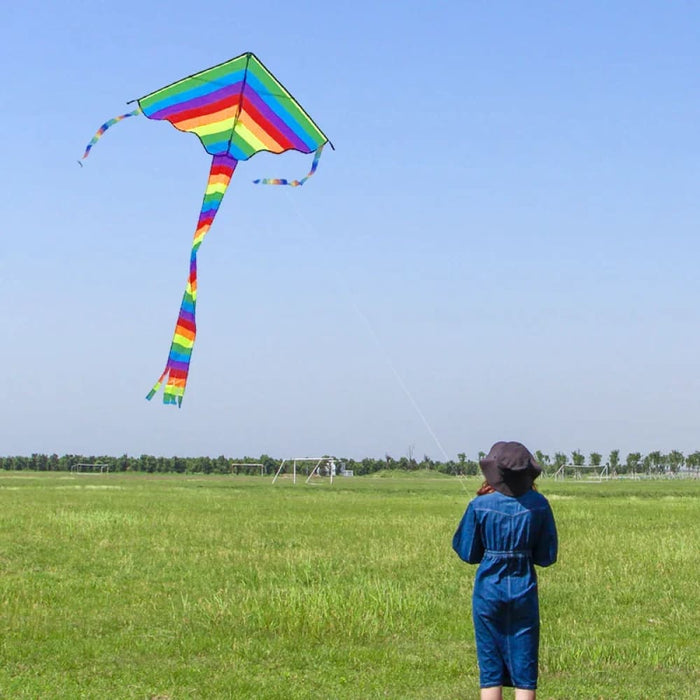 Kite Delta Rainbow Kite Coloring Easy To Fly Huge Kites For Kids And Adults With 328 Ft Kite String，Flying Rainbow