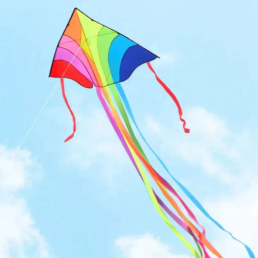 Kite Flying Rainbow Delta For Kids & Adults With 328 Ft