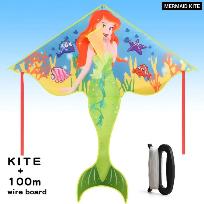 Kite Mermaid Kite For Girls And Kids，Lovely Cartoon Kites For Adults Outdoor Toys Games