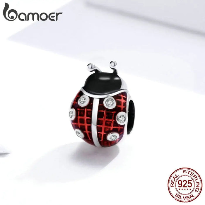 Ladybug Metal Beads For Women Jewelry Making 925 Sterling