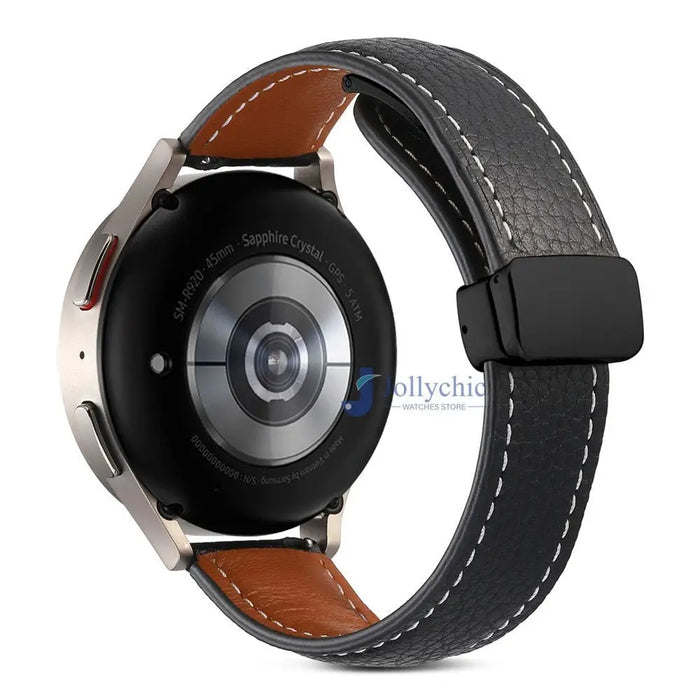 Leather Magnetic Buckle Strap For Samsung Galaxy Watch