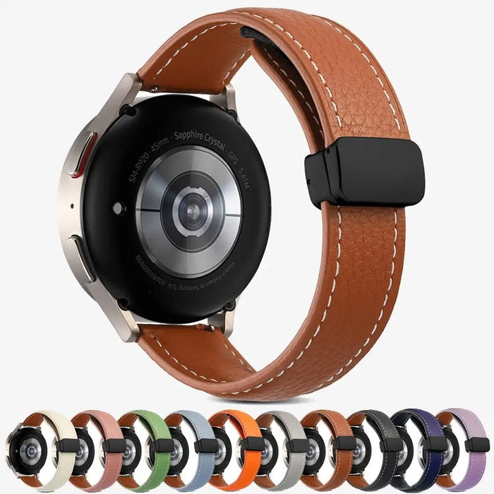 Leather Magnetic Buckle Strap For Samsung Galaxy Watch