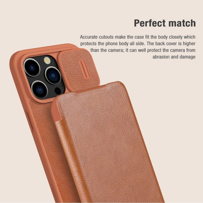 Leather Pocket Wallet Lens Protection Flip Cover for iPhone 15 /15 Pro