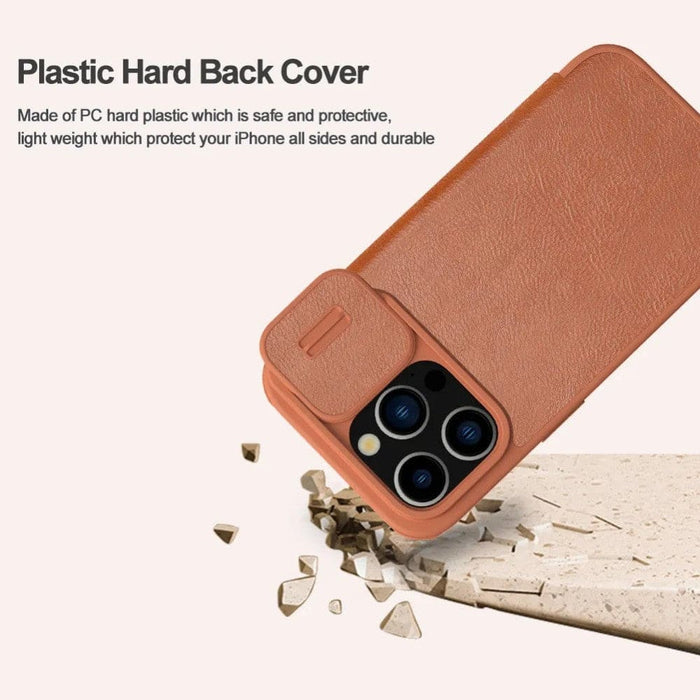 Leather Pocket Wallet Lens Protection Flip Cover for iPhone 15 /15 Pro