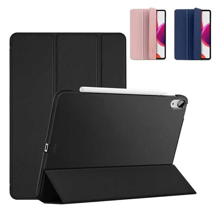 Pu Leather Slim Shell Hard Pc Trifold Back Protective Cover