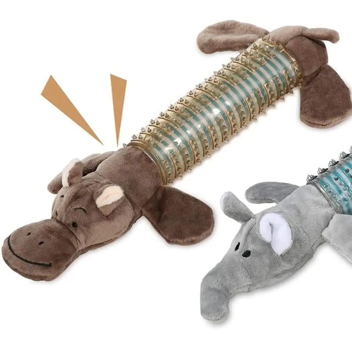 Lightweight Rubber Squeaker Dog Chew Teeth Shaped Animal