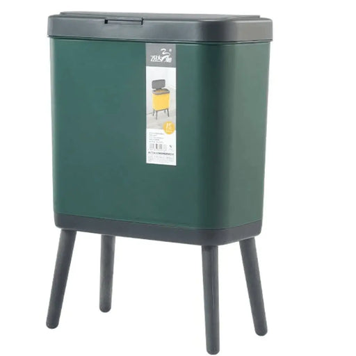 15l Long-legged Tall Trash Bin With Lid For Kitchen Bedroom