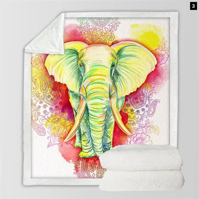 Lotus Floral Blanket Elephant Blankets For Beds Crystal