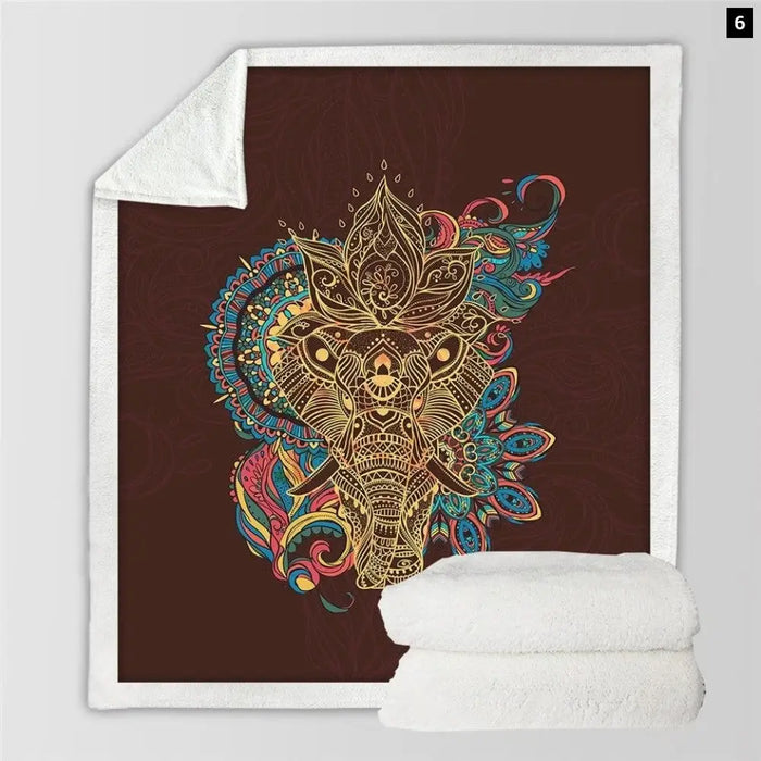 Lotus Floral Blanket Elephant Blankets For Beds Crystal