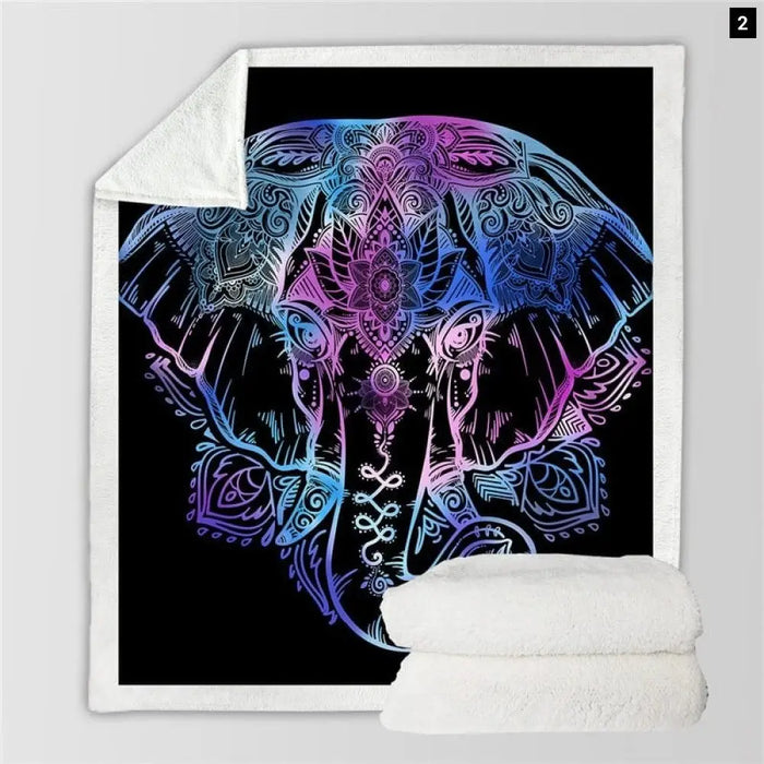 Lotus Floral Blanket Elephant Blankets For Beds Crystal