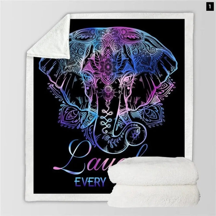 Lotus Floral Blanket Elephant Blankets For Beds Crystal