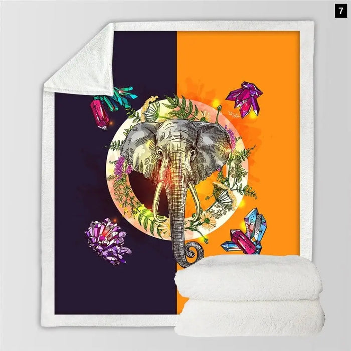 Lotus Floral Blanket Elephant Blankets For Beds Crystal