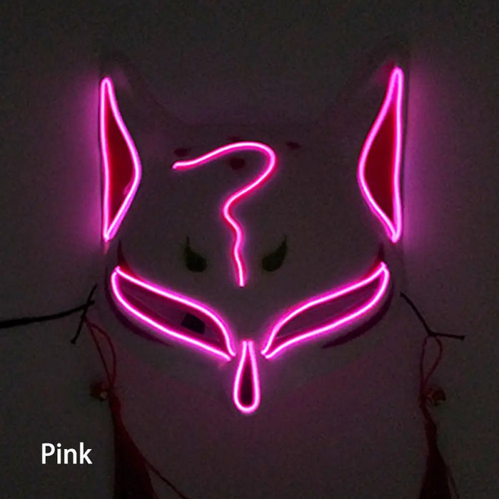 Luminous Japanese Neon Light Fox Mask Anime Cosplay Party