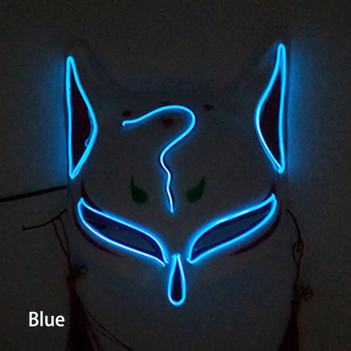 Luminous Japanese Neon Light Fox Mask Anime Cosplay Party