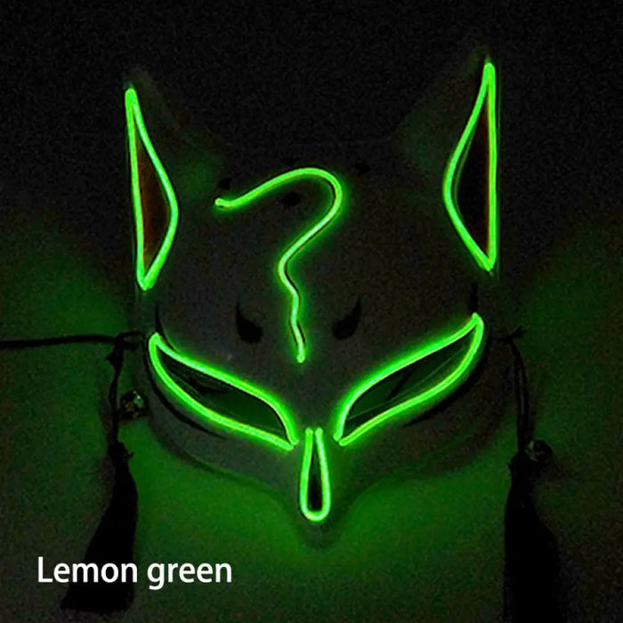 Luminous Japanese Neon Light Fox Mask Anime Cosplay Party