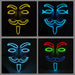 Luminous Led Neon Light Mask v For Vendetta Guy Fawkes