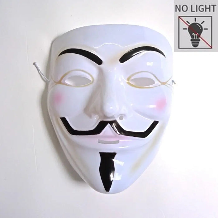 Luminous Led Neon Light Mask v For Vendetta Guy Fawkes