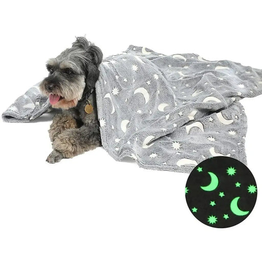 Luminous Soft Fleece Glow In The Dark Blanket With Star Moon