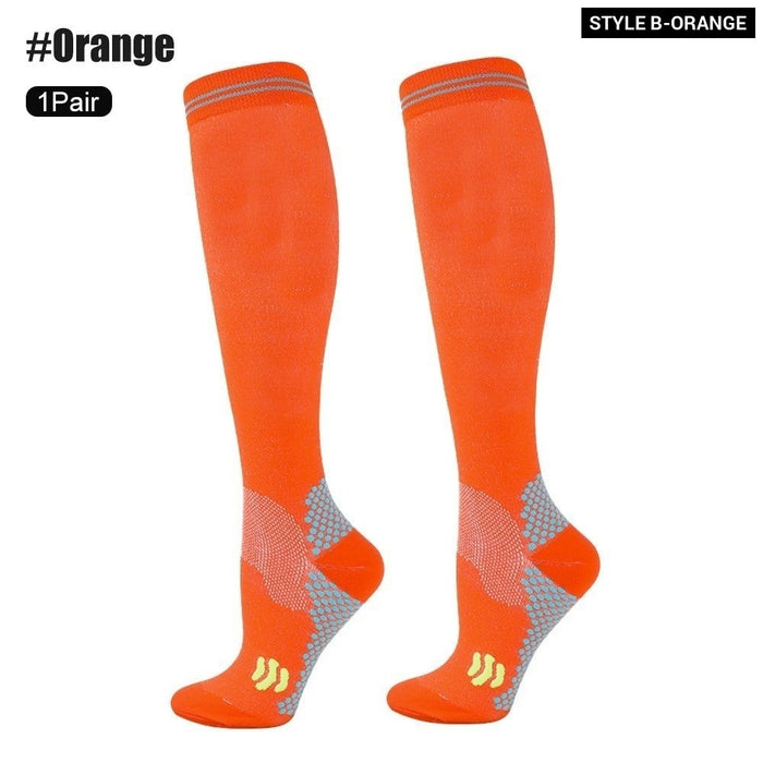 1 Pair Elastic Breathable High Socks Calf Sleeves for Cycling Running Basketball