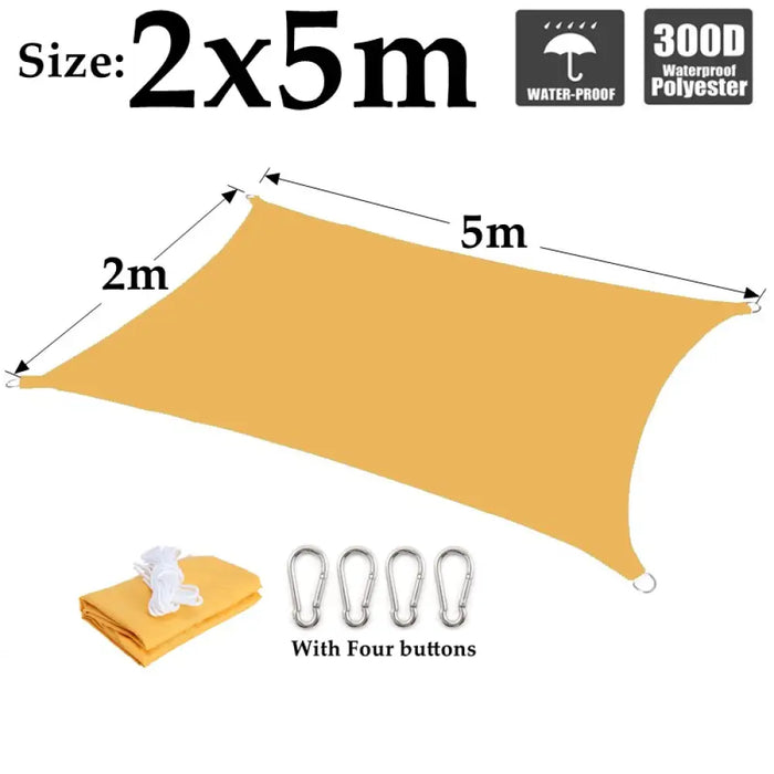 Mango Yellow Waterproof Sunshade Sail Polyester Garden