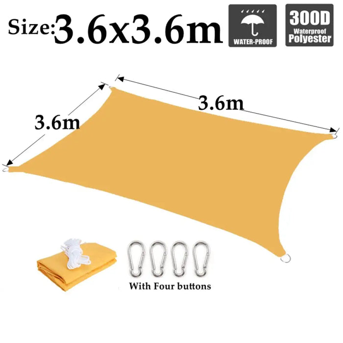 Mango Yellow Waterproof Sunshade Sail Polyester Garden