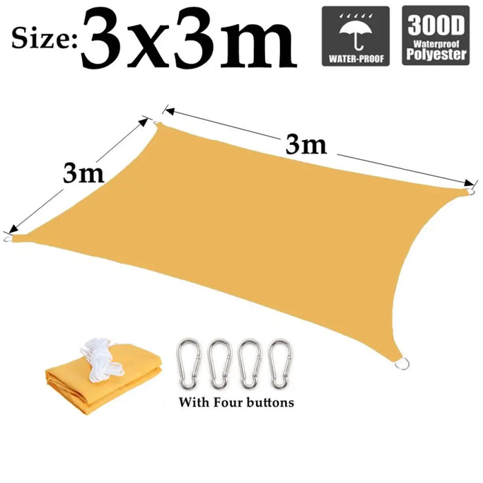 Mango Yellow Waterproof Sunshade Sail Polyester Garden