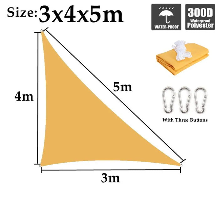 Mango Yellow Waterproof Sunshade Sail Polyester Garden