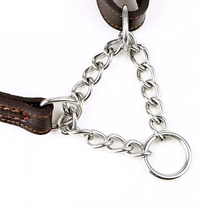Martingale Leather No Pull Anti-escape Stainless Steel Pet