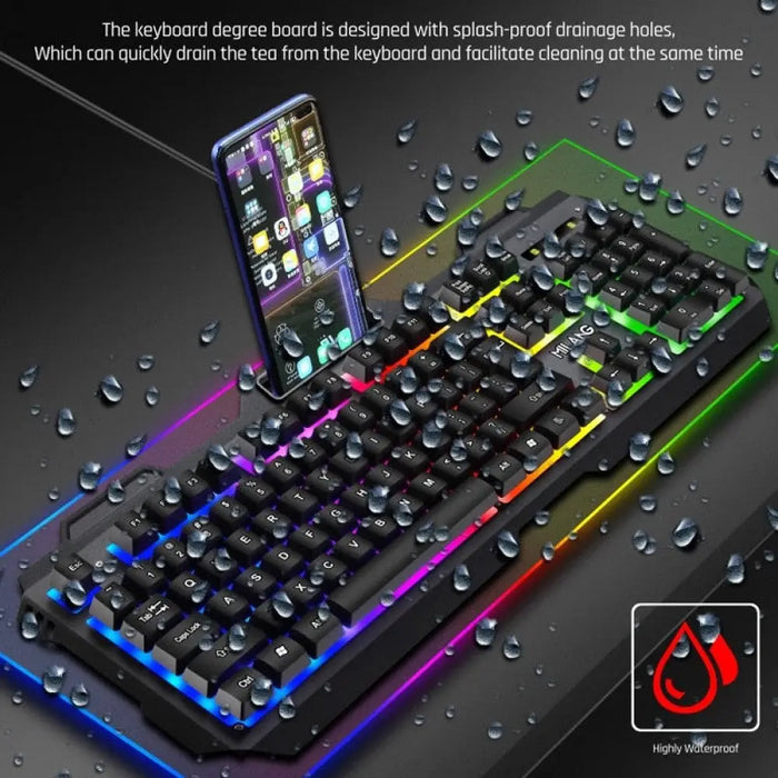 Mechanical Feel Wired Usb Rgb Colourful Luminous Keyboard