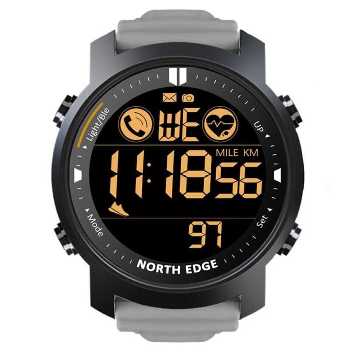 Mens Military 50M Waterproof Running Pedometer Heart Rate Digital Sports Watch