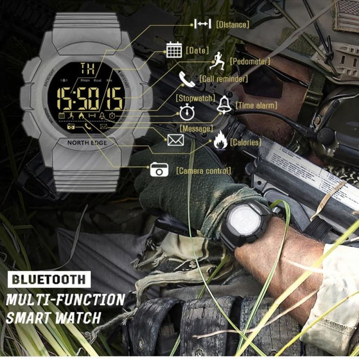 Mens Military Water Resistant Led Digital Smart Wristwatch For Ios Android