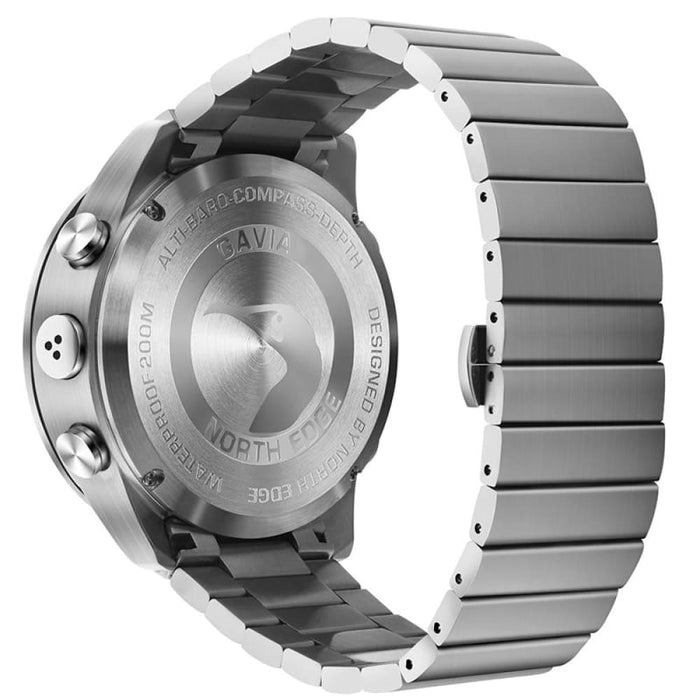 Mens Stainless Steel Diving Analog Altimeter Quartz Sport Watch