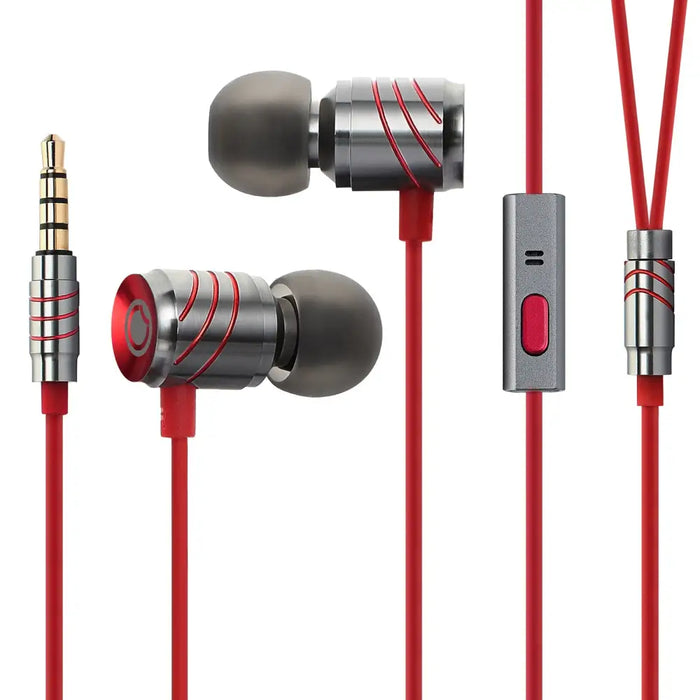 Metal 3.5mm Stereo Bass In-ear Wired Earpiece With Mic