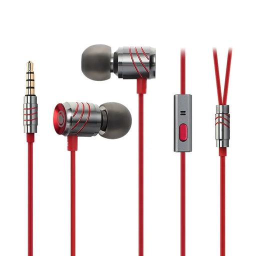 Metal 3.5mm Stereo Bass In-ear Wired Earpiece With Mic