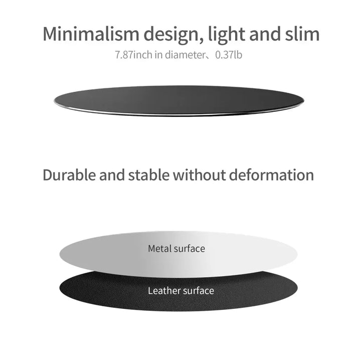 Metal Aluminum Mouse Pad Silver Modern Ultra Thin Double