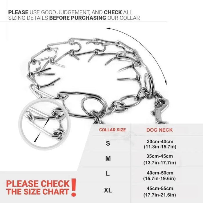 Metal Obedience Easy Walking Command Correction Choker