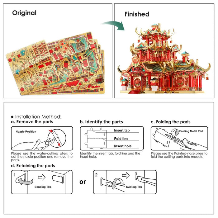 3d Metal Puzzle For Adult Chinese Style Building Kits Diy