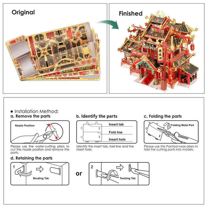 3d Metal Puzzle For Adult Chinese Style Building Kits Diy