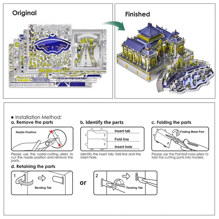3d Metal Puzzle-creative Toy The Old Summer Palace Model