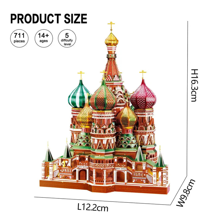 3d Metal Puzzle Model Building Kits-saint Basil’s