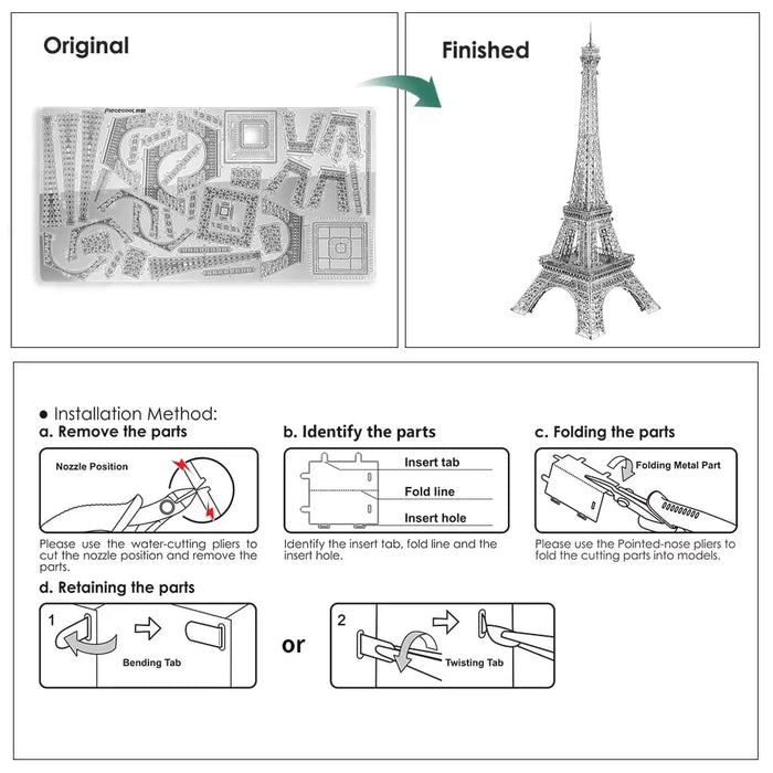 3d Metal Puzzles For Adult Eiffel Tower Jigsaw Building