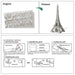 3d Metal Puzzles Eiffel Tower 8.66inch Model Building Kits