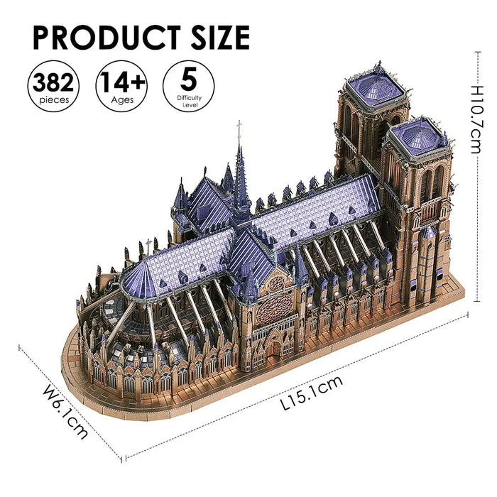 3d Metal Puzzles Jigsaw Notre Dame Cathedral Paris Diy