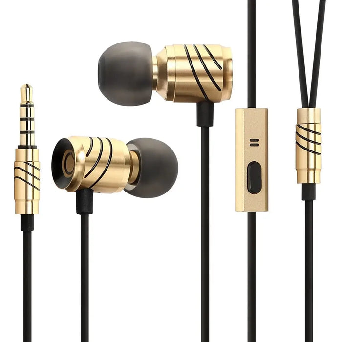 Metal Wire-controlled In-ear Headphones With Microphone