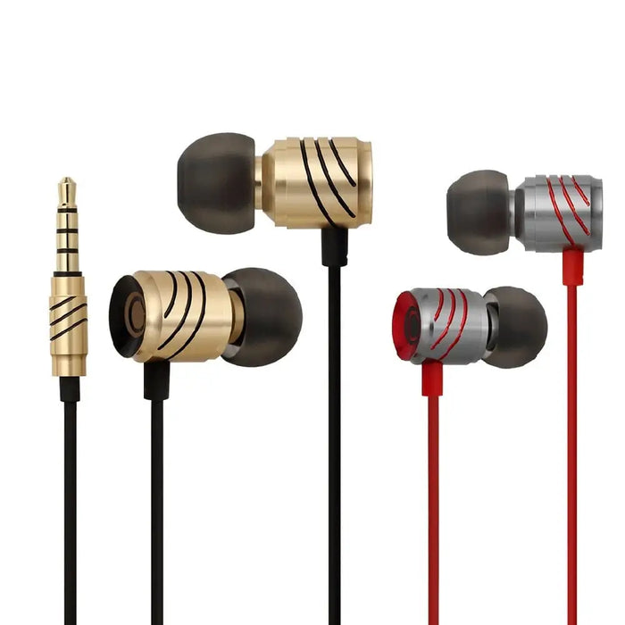 Metal Wire-controlled In-ear Headphones With Microphone