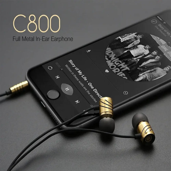 Metal Wire-controlled In-ear Headphones With Microphone