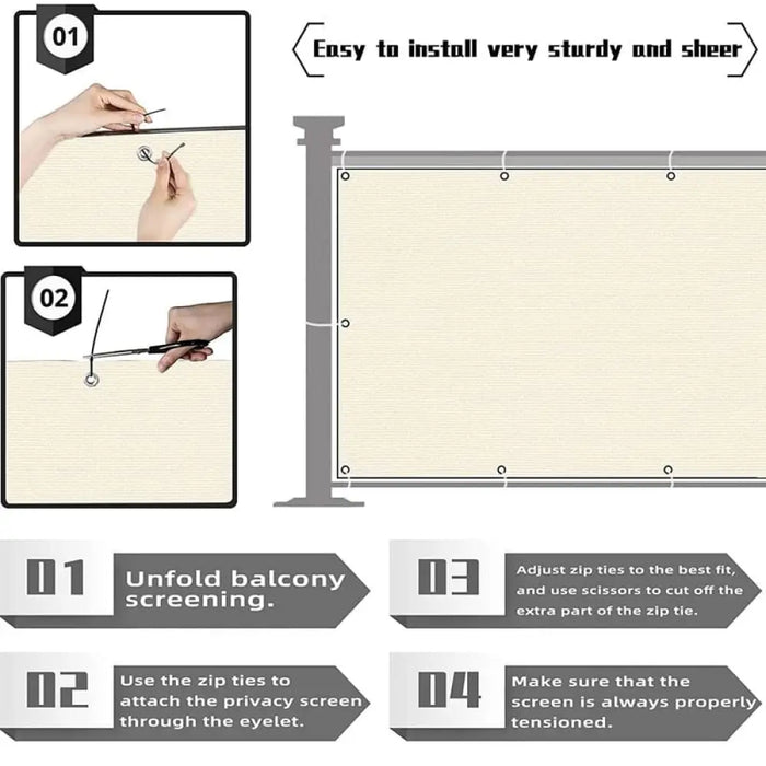 Milky Oxford Cloth Waterproof Fence Net Anti-uv Terrace Sun